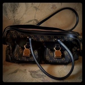 Authentic Dooney & Bourke logo double pocket tote